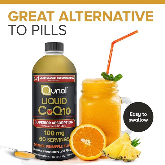Qunol Liquid CoQ10 100mg, Superior Absorption Q10, Antioxidant 60 Servings, 20.3 oz
