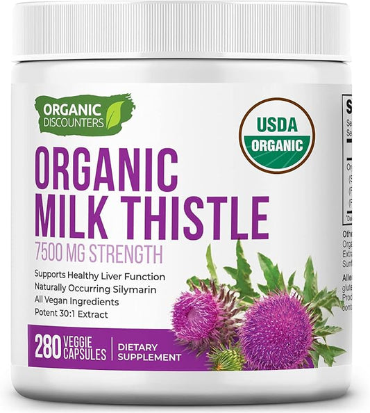 Milk Thistle Capsules, 280 Count, 7500 30:1 Extract,