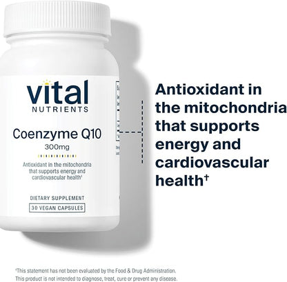 Vital Nutrients CoQ10 300mg Q10 to 30 Capsules