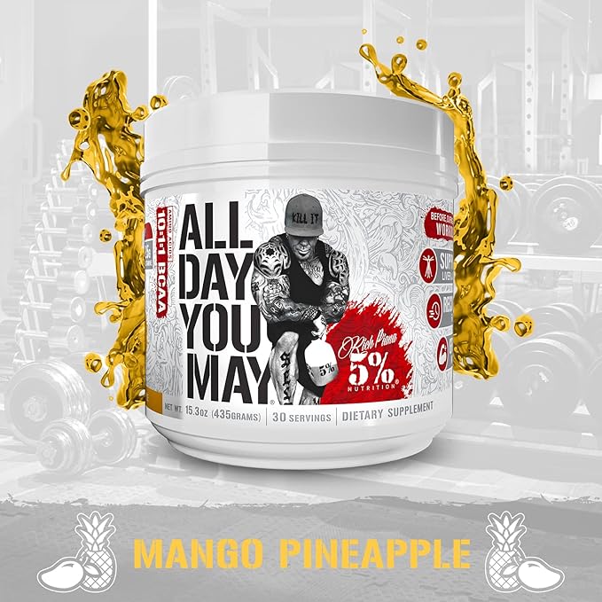 5% Nutrition Rich Piana AllDayYouMay BCAA Powder 15.3 oz, 30 Servings