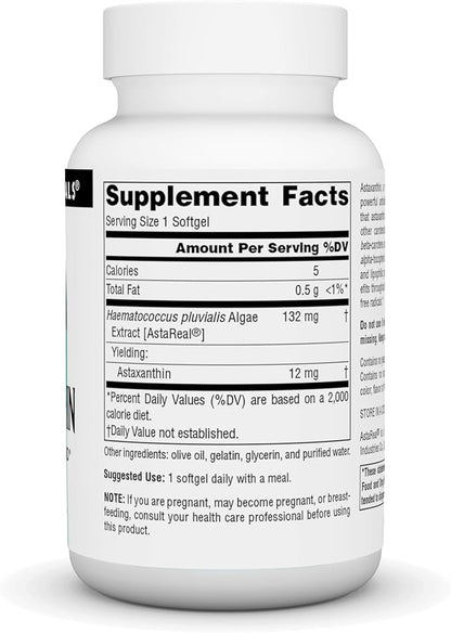 Source Naturals Astaxanthin, Antioxidant Carotenoid, 12mg 90 Softgels