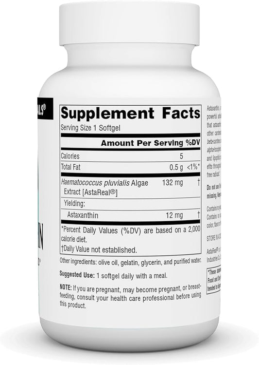 Source Naturals Astaxanthin, Antioxidant Carotenoid, 12mg 90 Softgels