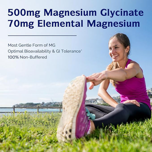 Innate Vitality Magnesium Glycinate 500mg 70mg Elemental 120 Vegan