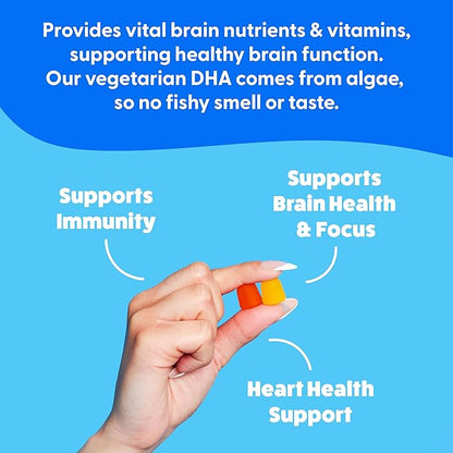 Feel Great Omega & DHA Gummies for Adults Plant Based Omega 3 Fish Oil Alternative | Vegetarian | Vitamin C, Chia, and Omega3, Supports Brain, Immune, Prenatal Functions, (60 Count)