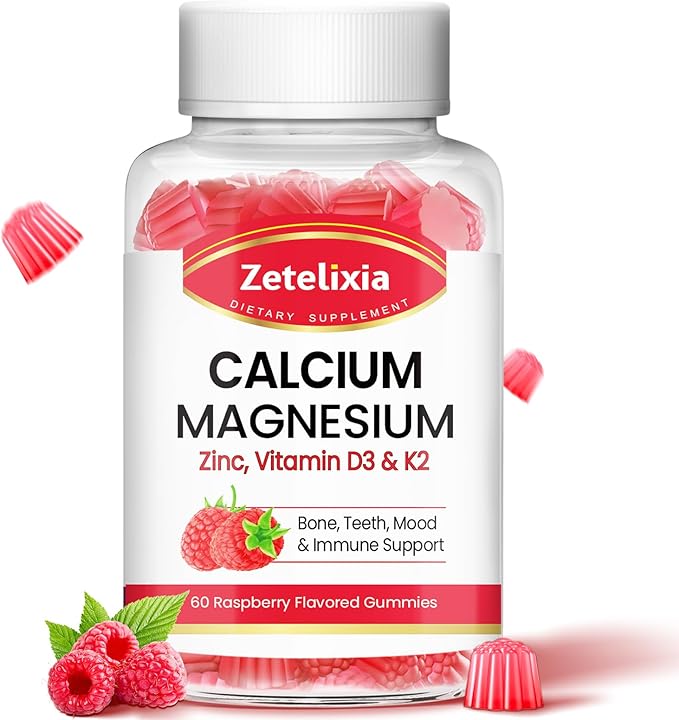 Sugar Free Calcium Gummies for Women D3 & K2, Calcium 60 Count