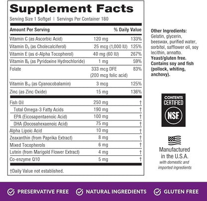 EyePromise Restore Supplement 180 Softgel Omega-3 Fish