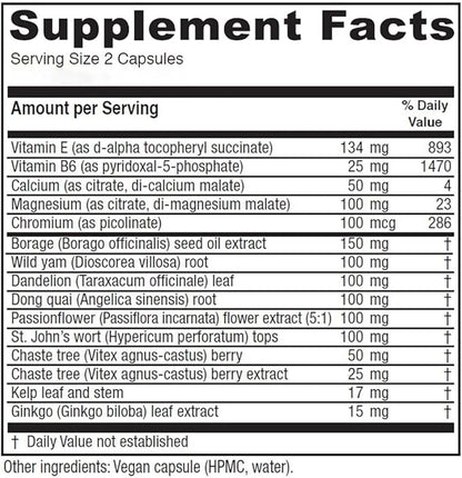 Vitanica Women's Phase I, Premenstrual Support, Vegan, 120 Capsules