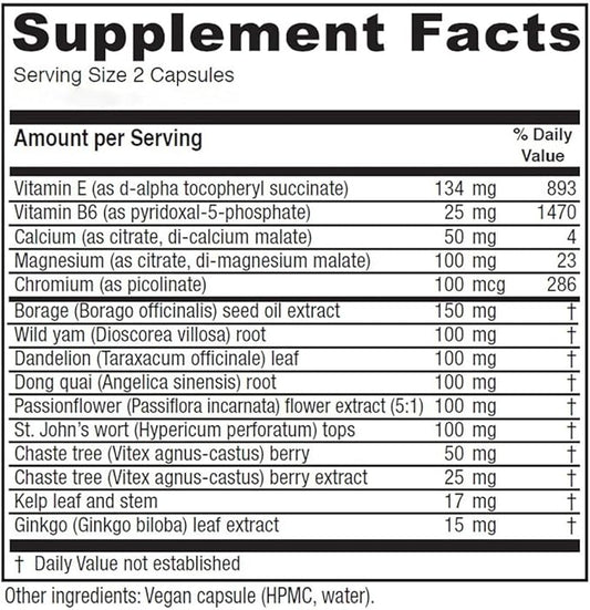 Vitanica Women's Phase I, Premenstrual Support, Vegan, 120 Capsules