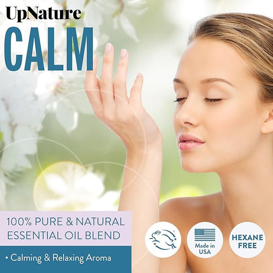 UpNature Calm Essential Oil Roll On - 100% Natural Stress Relief Aromatherapy - Self Care Gifts for Women & Men