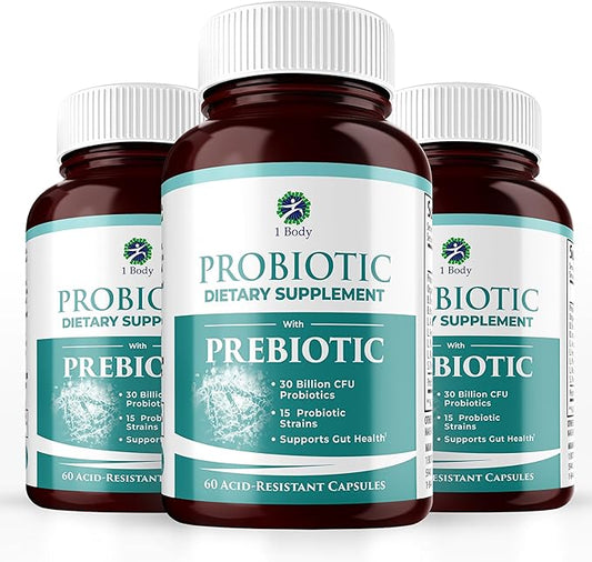 1 Body 30 Billion CFU Probiotic 180 Vegetarian