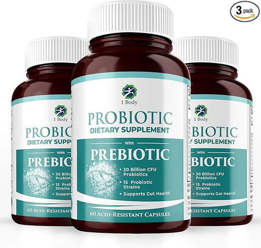 1 Body 30 Billion CFU Probiotic 180 Vegetarian