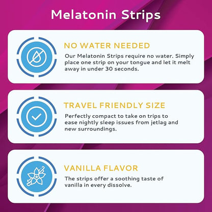 100 Oral Sleep Strips | Quick-Dissolving 3mg Melatonin Strips | Works Faster Than Gummies | Relaxation Sleep Supplements for Adults | The Ultimate Sleeping Aid for Better Sleep and Eye Health