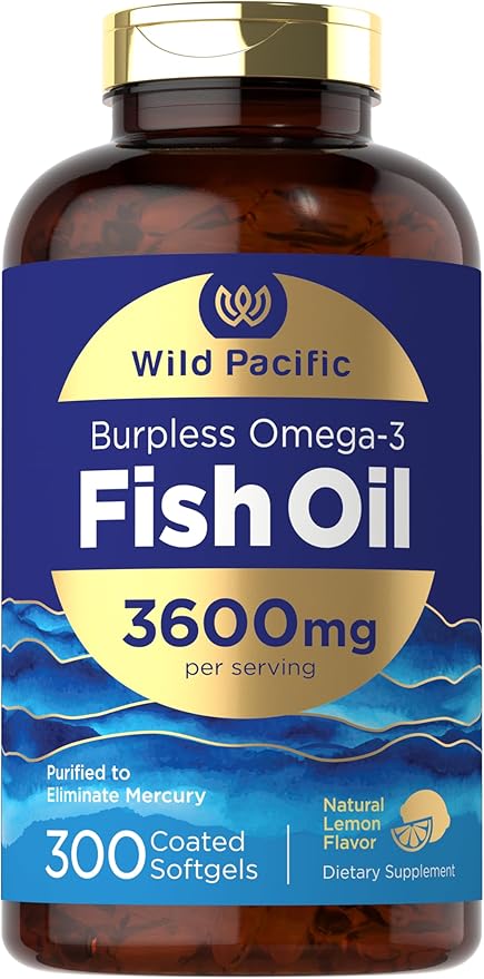 Carlyle Fish Oil Omega 3 Supplements 3600 mg 300 Softgels Omega-3 Fatty