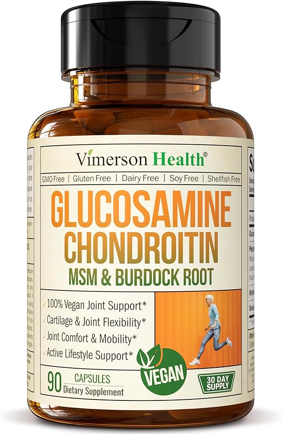 Vegan Glucosamine Chondroitin MSM 100% Vegan 1500 mg. 90 Capsules