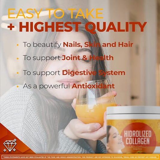 Hydrolyzed Collagen Powder Supplement 200gr (Orange)