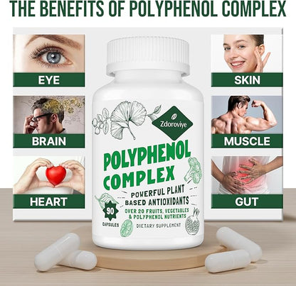2250 MG Polyphenols Supplement Over 20 90 Capsules