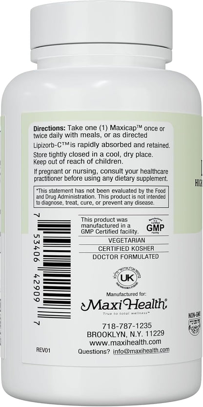 Liposomal Vitamin C - Liposomal VIT C - 500mg Capsules with Digestive Blend - Highly Absorbable High Dose VitaminC - Non GMO Kosher Vegetarian Doctor-Formulated Immune Support Supplement (90 Count)