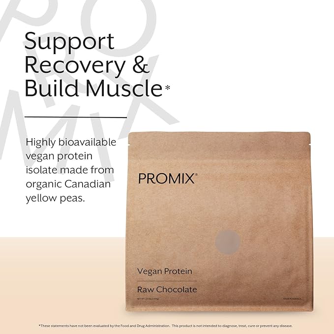 Promix Plant-Based Vegan Protein Powder, Raw Chocolate 5lb Bulk B-12 -