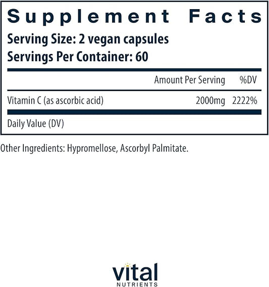 Vital Nutrients Vitamin C 1000mg (100% 120 Capsules