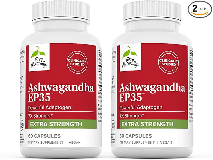 Terry Naturally Ashwagandha EP35 Extra Strength 60 Capsules, 2 - 120 Total