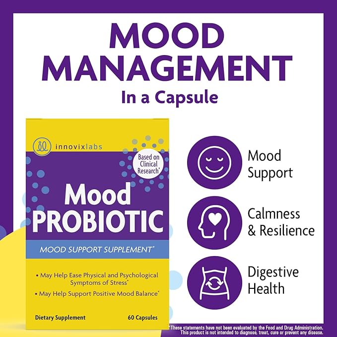 InnovixLabs Mood Probiotic Supplement Rosell-52ND & Rosell-175, 60 60 Capsules