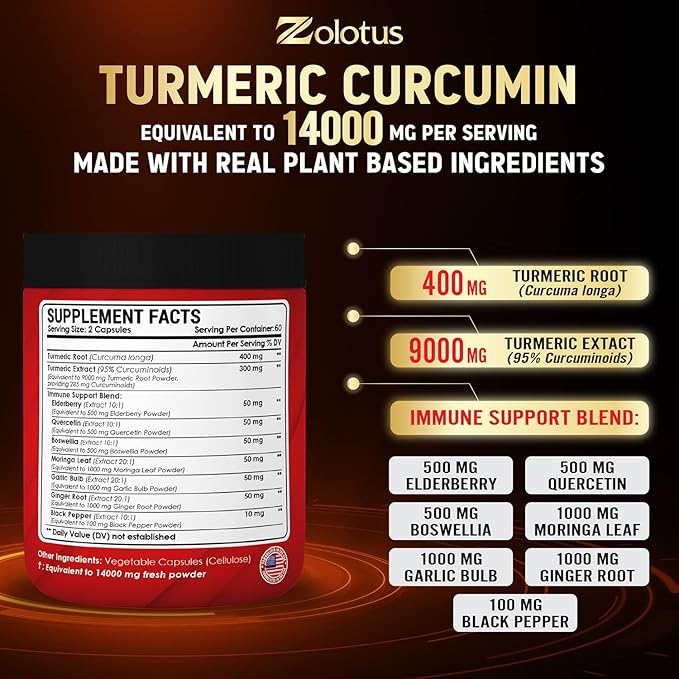 Turmeric Curcumin & Immune Support, 95% 14000mg, with
