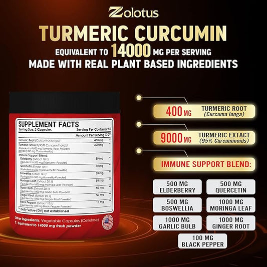 Turmeric Curcumin & Immune Support, 95% 14000mg, with