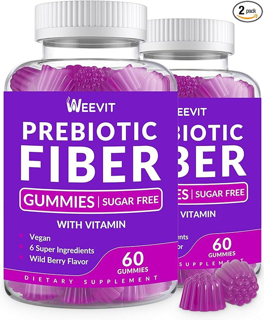 Prebiotic Fiber Gummies for Adults - Zero Sugar Added- 8g Fiber Supplement with Prebiotic Digestive Blend for Fulfill, Metabolism, Gut & Digestive