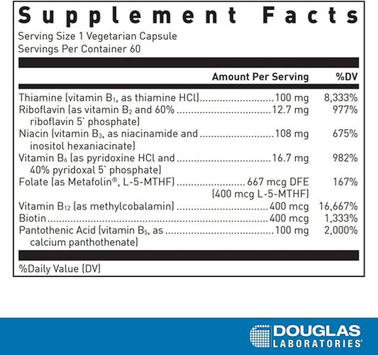Douglas Laboratories B-Complex with Metafolin 60 Vegetarian
