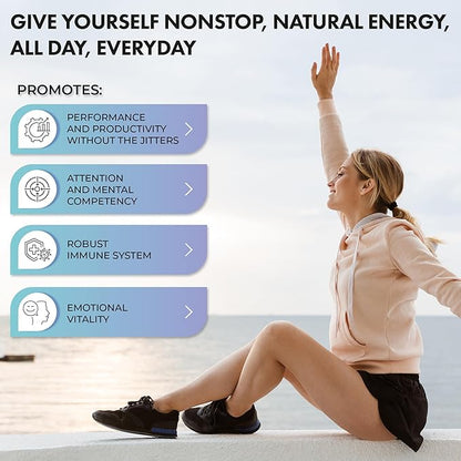 Korean Panax Ginseng (10% Ginsenosides) Energy 60 Capsules