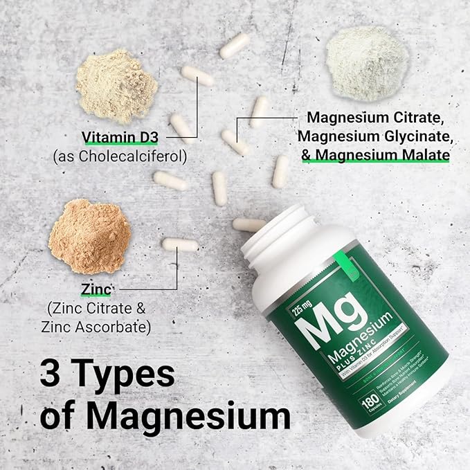 Essential Elements Magnesium & Zinc D3 for 200mg - 6 Month