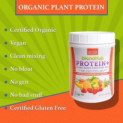 Blenditup Protein + Smoothie Mix Organic (24oz.) 100% 100% Vegan,