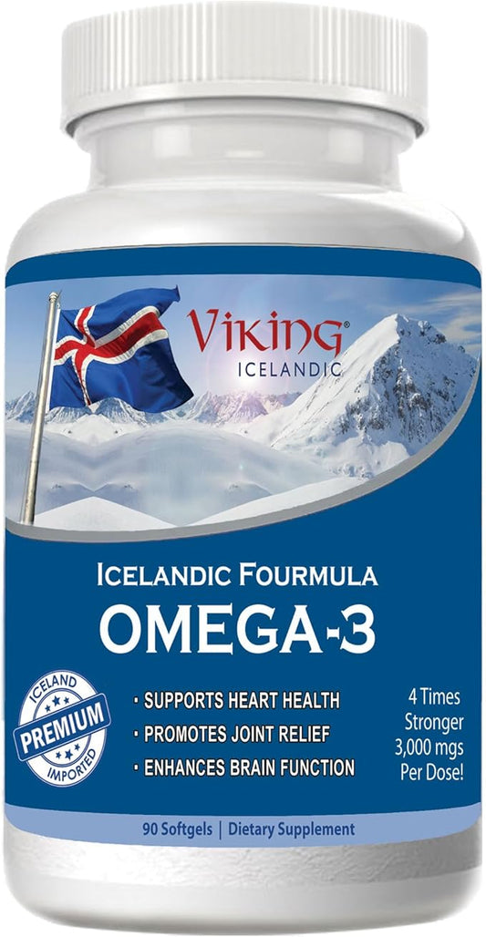 Icelandic Fourmula Quadruple Strength Omega-3 Fish 3000mg High 90 Softgels