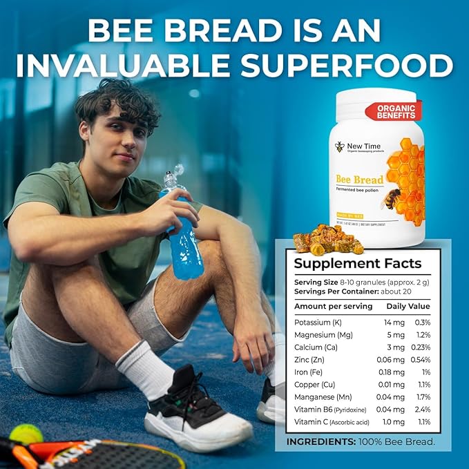 Generic Bread Bee Perga Fermented Bee Pollen 100% Natural and Organic Multivitamin Made by Bee Sour Sweet Flavor, Reminiscent of Honey