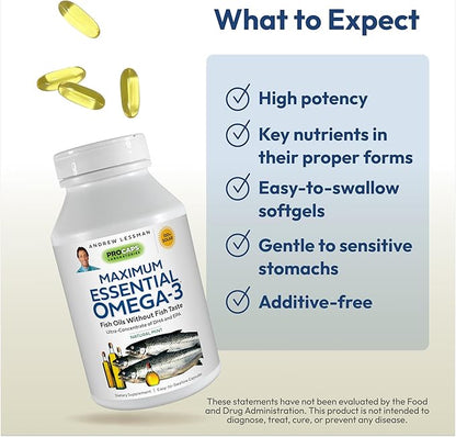 ANDREW LESSMAN Maximum Essential Omega-3 Mint 60 Softgels Omega-3 Oils.