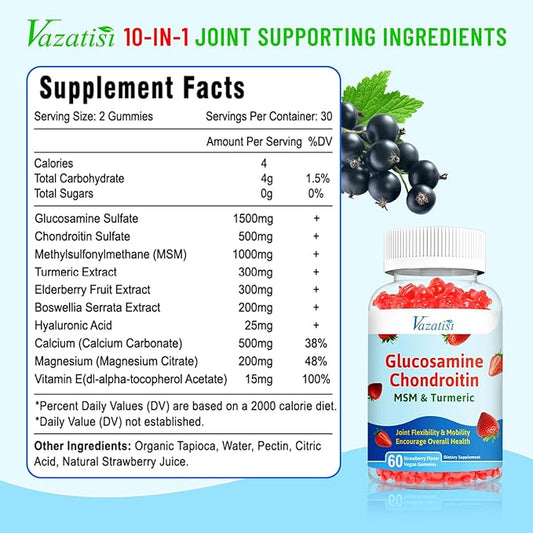 High Bioavailable Glucosamine Chondroitin Gummies 60 Gummies