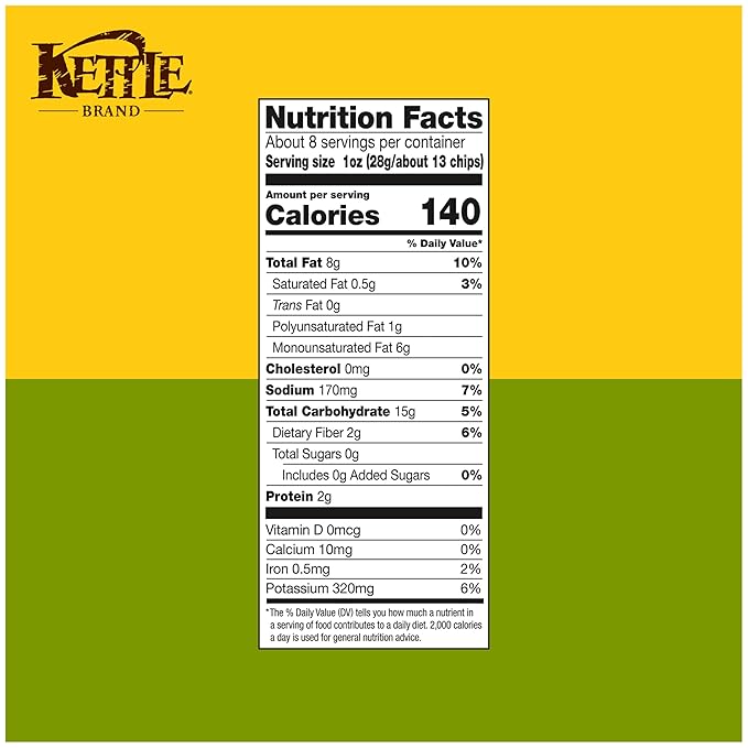 Kettle Brand Potato Chips, Pepperoncini Kettle Chips, 7.5 Oz (Pack of 12)
