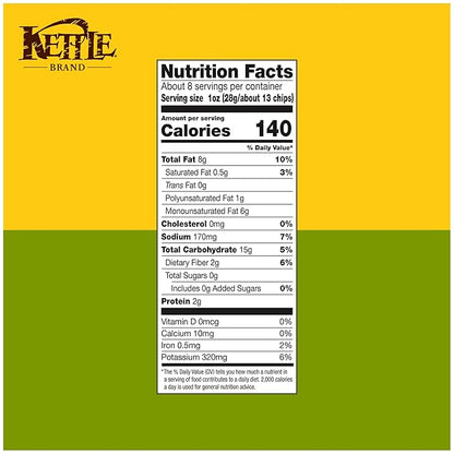 Kettle Brand Potato Chips, Pepperoncini Kettle Chips, 7.5 Oz (Pack of 12)