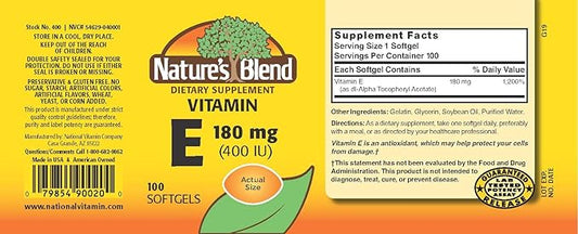 Nature's Blend Vitamin E 400Iu Capsules 100 Ct