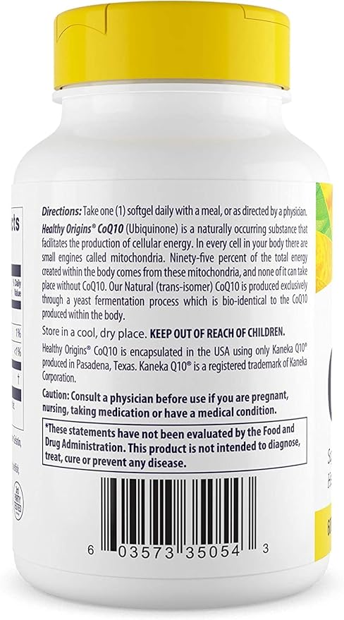 Healthy Origins CoQ10 (Kaneka Q10), 600 mg 60 Softgels