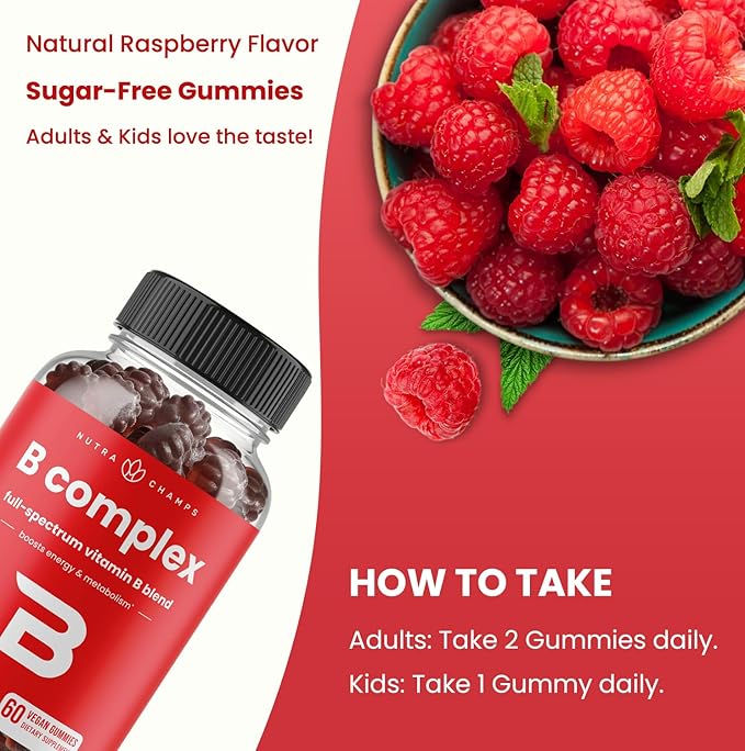Vitamin B Complex Gummies B1, B2 B2 (Riboflavin), B3 (Niacin), B5, B6, B6, B7 B7 (Biotin), B9 (Folic B12