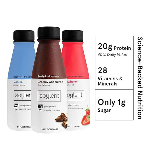 Soylent Complete Nutrition Gluten-Free Vegan Protein 14 Oz, 12 Pack