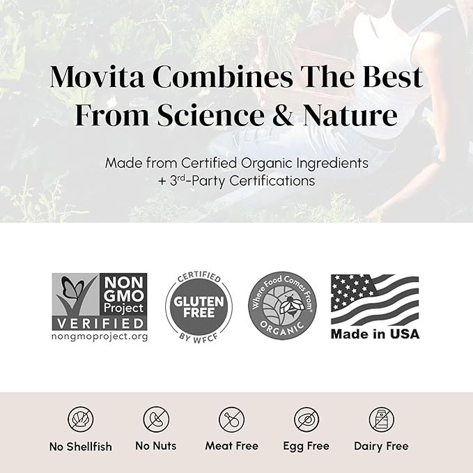 Movita Fermented Vitamin B-Complex – Organic Whole Foods for Mood, Stress Relief, and Metabolism Support – Vegan, Gluten-Free, Non-GMO, 30-Day Supply (Eco-Friendly Refill Pouch)