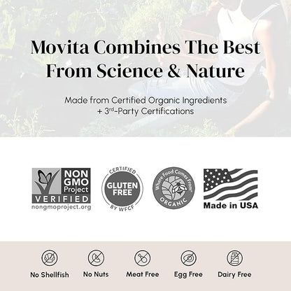 Movita Fermented Vitamin B-Complex – Organic Whole Foods for Mood, Stress Relief, and Metabolism Support – Vegan, Gluten-Free, Non-GMO, 30-Day Supply (Eco-Friendly Refill Pouch)