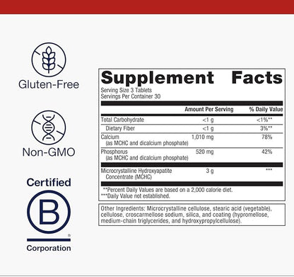 Metagenics Bone Builder Extra Strength - Calcium Supplement - with Phosphorus - Gluten-Free & Non-GMO - 90 Tablets - 30 Servings