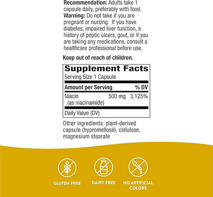 Nature's Way Niacinamide, Supports Cellular Energy*, 500mg per 100 Capsules