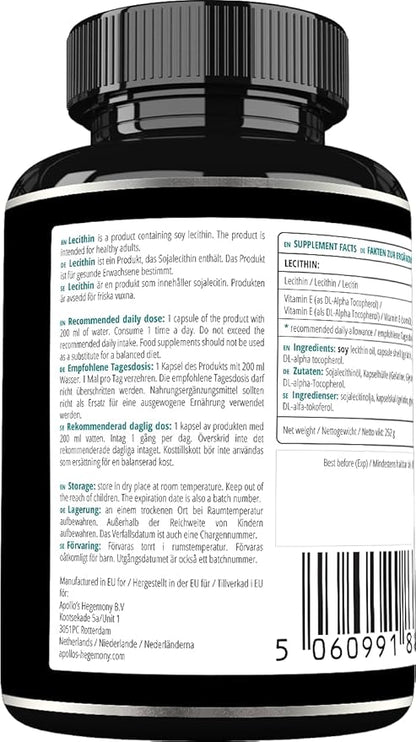 APOLLO'S HEGEMONY Lecithin 1200mg with Vitamin E 180 Softgel 6 Months