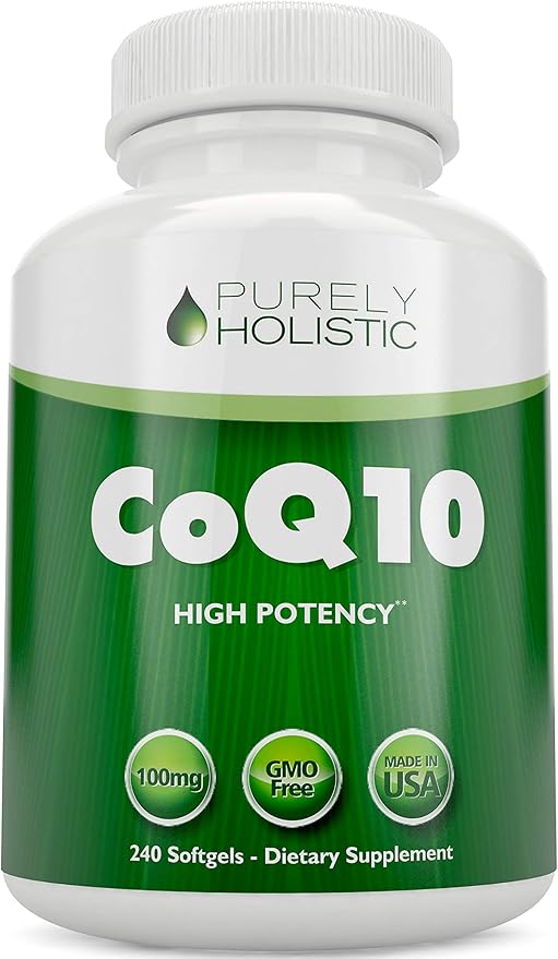 Purely Holistic CoQ10 100mg 240 SoftGels 8 Month Q10 Supplement 10 -