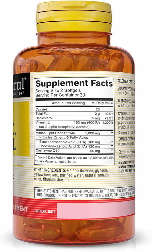 MASON NATURAL Heart Trio: Co Q10, 60 Softgels 3)