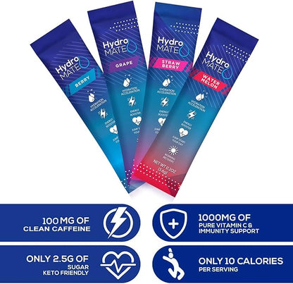 HydroMATE Electrolytes Powder Drink Mix Packets 16 Sticks